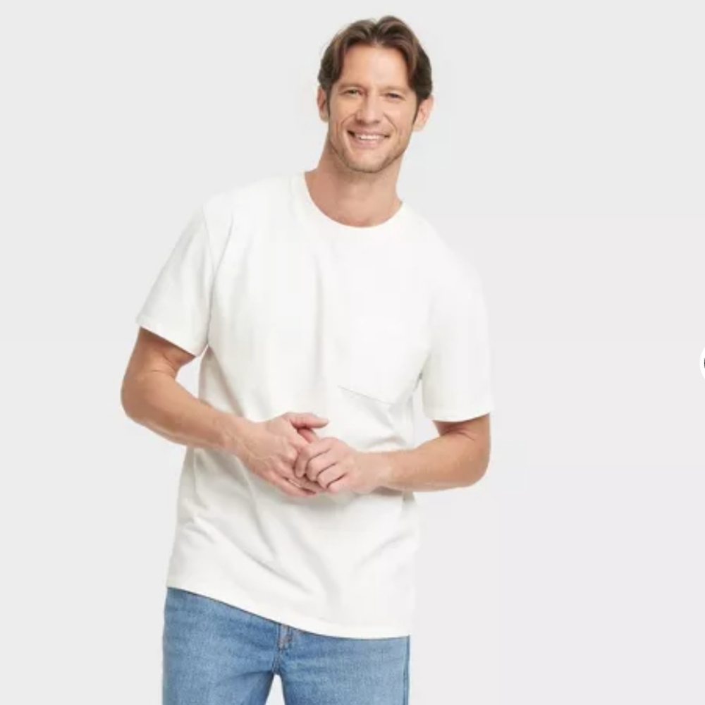 Men's Relaxed Fit Goodfellow & Co White T-Shirt